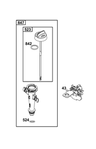 Lubrication Group Diagram and Parts List for 125P05-0072-H5  Briggs and Stratton Engine